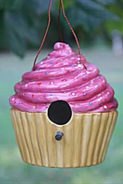 Ceramic Cupcake Birdhouse 6 Ceramic Cupcake Birdhouse -Bird Haven Shop jpeg 2