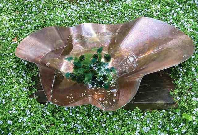 Patina Copper Planter Or Birdbath 3 Patina Copper Planter Or Birdbath - Image 3