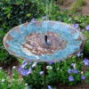 Brass Leaves Solar Bubbler Bird Bath