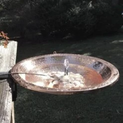 Solar Bubbler Copper Bird Bath W/ Hanger