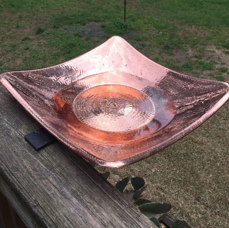 Solid Copper Deck-Mount Bird Bath 1 Solid Copper Deck-Mount Bird Bath