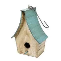Boho Chalet Hanging Birdhouse- 4 Colors -Bird Haven Shop wooden boho hanging birdhouse